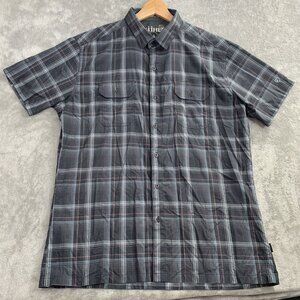 Kuhl Response Shirt Mens L Eluxur Button Up Short Sleeve Hiking Gorpcore Plaid